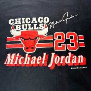 VTG 1989 Michael Jordan Chicago Bulls Nutmeg Mills USA Single Stitch L